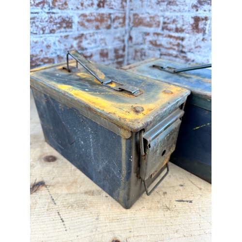 467 - Two Vintage Metal Ammo Boxes