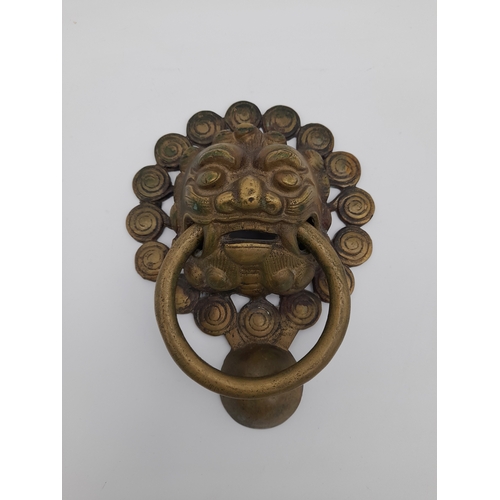 480 - Heavy Brass Lion's Head Door Knocker