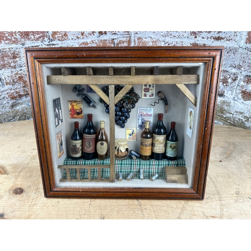 484 - Wine Bottle Shadow Box Diorama