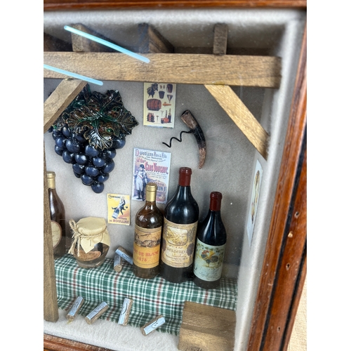 484 - Wine Bottle Shadow Box Diorama