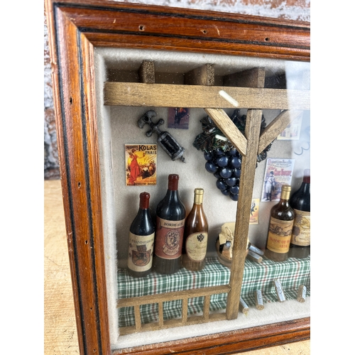 484 - Wine Bottle Shadow Box Diorama