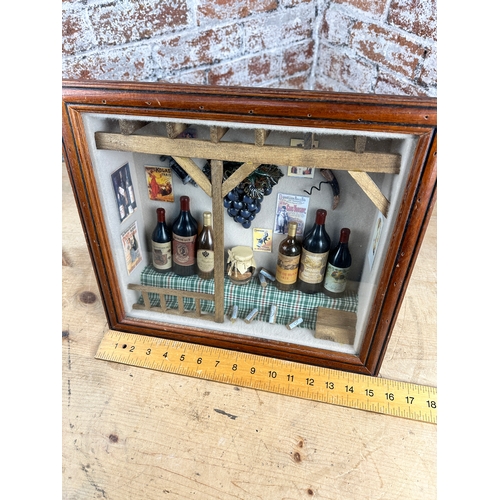 484 - Wine Bottle Shadow Box Diorama