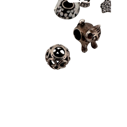 253 - One Pandora Charm, Three Silver Charms & Two Others