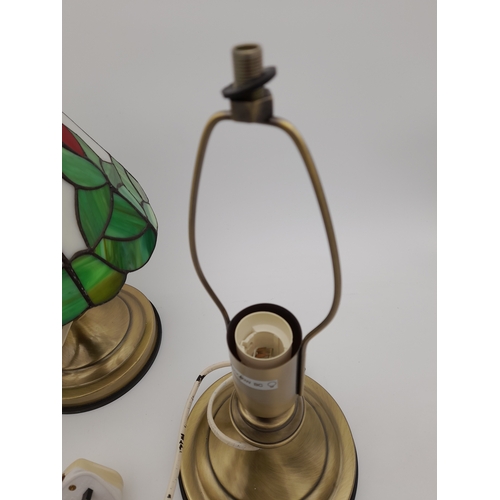 718 - Pair of Tiffany Style Lamps - 36cm tall