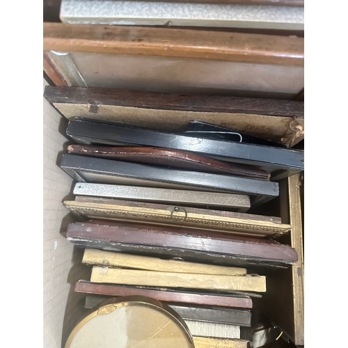 688 - Box of Vintage Picture Frames & Antique Photograph Album