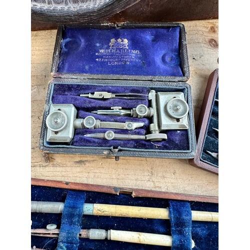 488 - Suitcase Containing Vintager Technical & Mathematical Drawing Tools