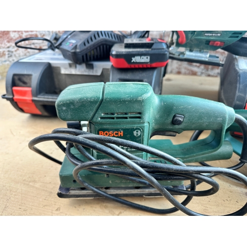 659 - Two Bosch Sanders & Parkside Cordless Jigsaw