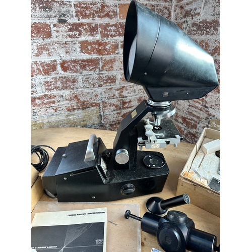 598 - Gillet & Sibert Limited Conference Microscope with Lots of Extar Accessories etc.