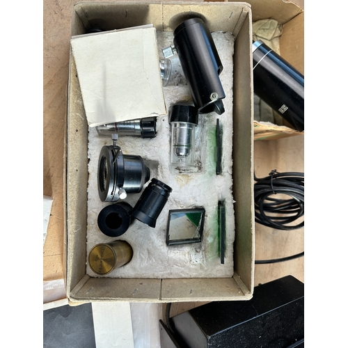 598 - Gillet & Sibert Limited Conference Microscope with Lots of Extar Accessories etc.