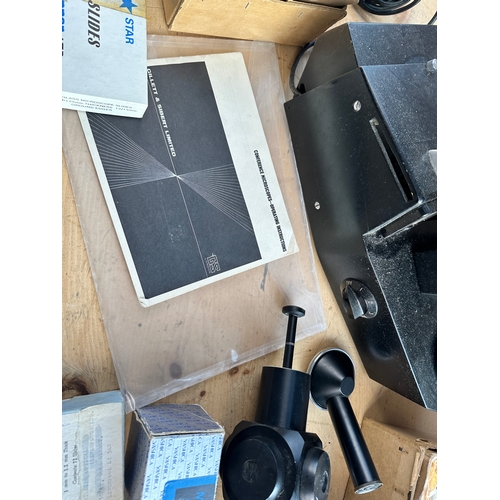 598 - Gillet & Sibert Limited Conference Microscope with Lots of Extar Accessories etc.