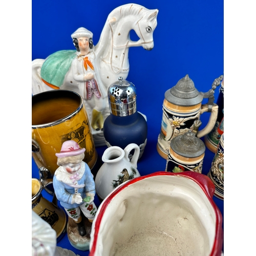 687 - Box of Collectable &n Antique Ceramics including Birds Custard Father Christmas Jug etc.