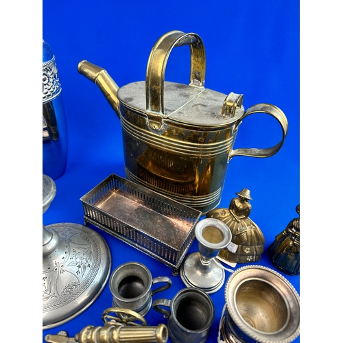 493 - Mixed Metalware including, Pewter, Brass & Silver Plate