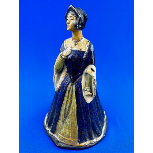 499 - Old Hand Painted Plaster Cast Figurine