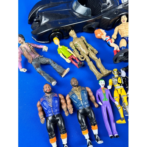 410 - Collection of Vintage Action Figures including Wrestling & A-Team etc.