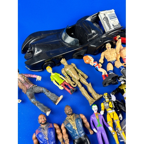 410 - Collection of Vintage Action Figures including Wrestling & A-Team etc.