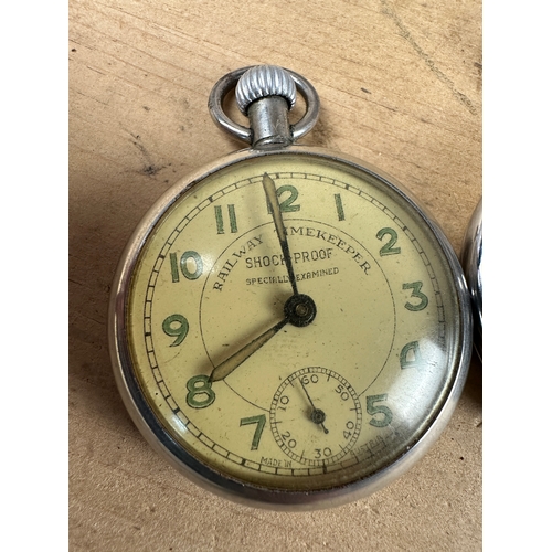 607 - The Railway Timekeeper Shockproof Pocket Watch and Vintage Smiths Pocket Wtch