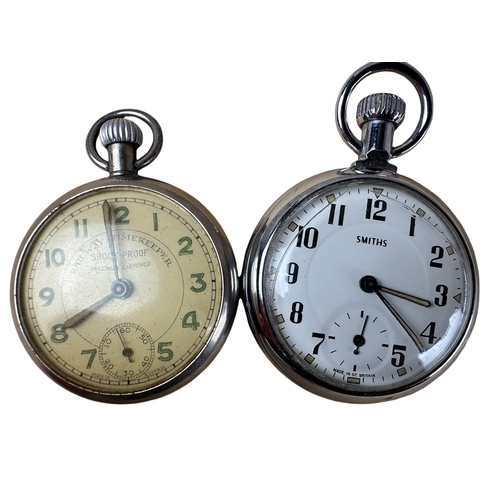 607 - The Railway Timekeeper Shockproof Pocket Watch and Vintage Smiths Pocket Wtch