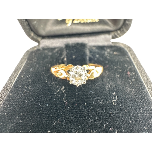 296 - Hallmarked 18ct Gold and Diamond Engagement Ring - Size I - 1.67g gross