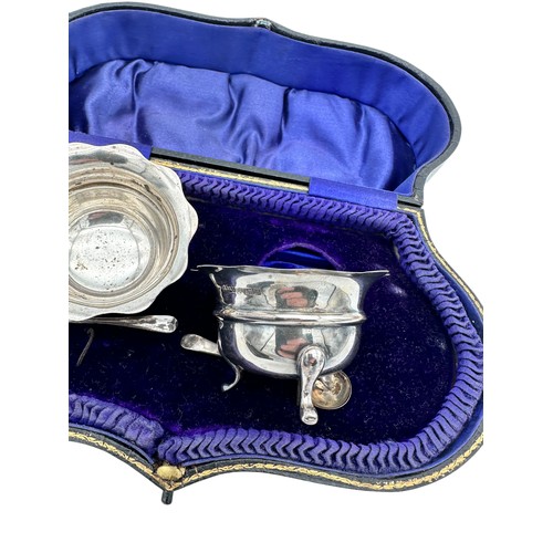 297 - Cased Pair of Silver Salts with Spoons, Birmingham 1911