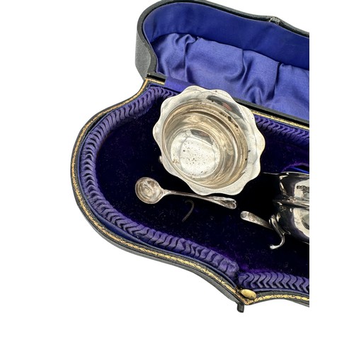 297 - Cased Pair of Silver Salts with Spoons, Birmingham 1911