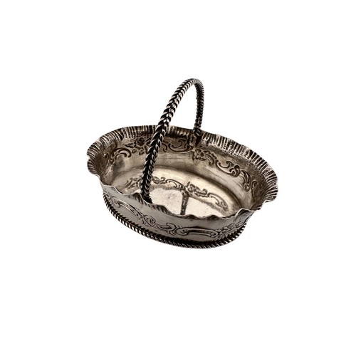 303 - Miniature Continental Silver Basket, stamped marks to underside, London import hallmarks for 1896, 3... 