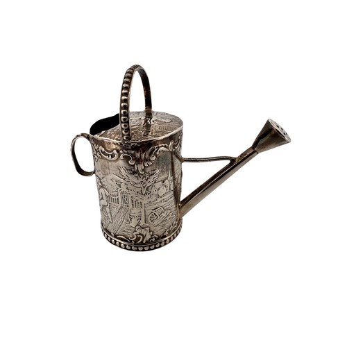 304 - Hanau Silver Miniature Watering Can, stamped marks to underside, 57.2g