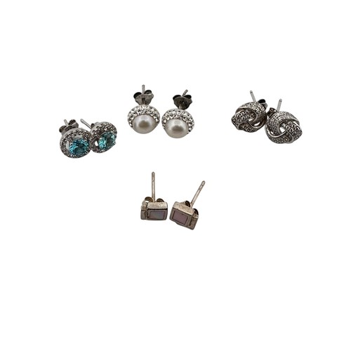 333 - 4 Pairs of Silver Stud Earrings