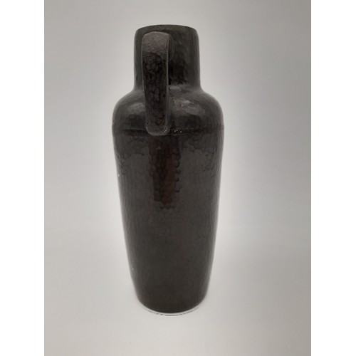 449 - Tudric Pewter Twin Handled Vase by Liberty of London - '01429' to base, 18cm tall