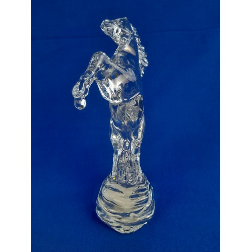 454 - Waterford Crystal Rearing Horse Figure - 24cm tall