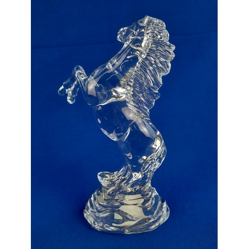 454 - Waterford Crystal Rearing Horse Figure - 24cm tall