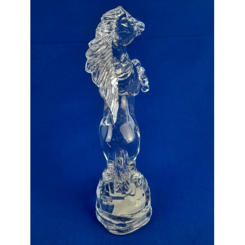 454 - Waterford Crystal Rearing Horse Figure - 24cm tall