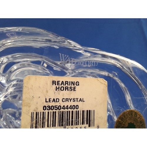 454 - Waterford Crystal Rearing Horse Figure - 24cm tall