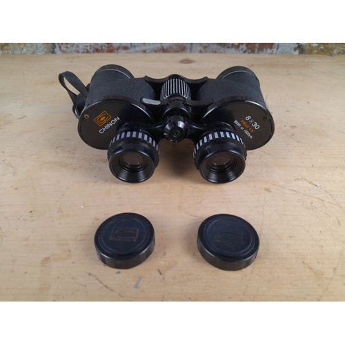 601 - Cased Miranda and Chinon Binoculars and Hoya PL 55 Lens