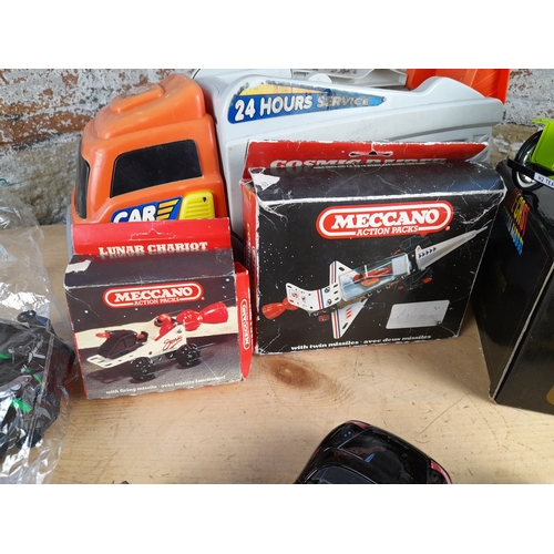 411 - Group of Boxed and Unboxed Toys and Model Vehicles including Meccano and Bburago