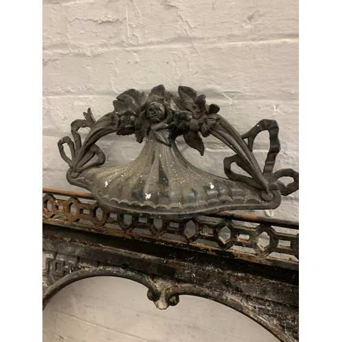 667 - Antique Cast Iron Overmantle Fire Garniture and other pieces