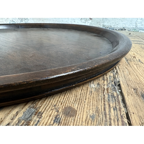 443 - Antique Round Wooden Tray by Valtray - 56cm