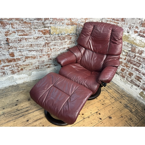 740 - Ekornes Stressless Reclining Armchair & Foot Stool