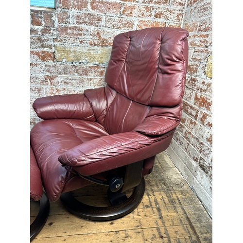 740 - Ekornes Stressless Reclining Armchair & Foot Stool