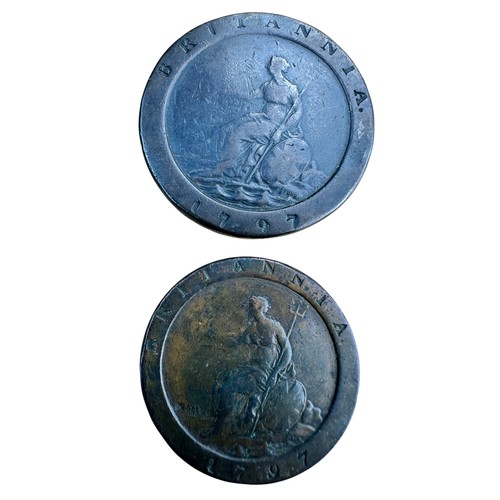 22 - 1797 George III 'Cartwheel' Penny and Two Penny Coins