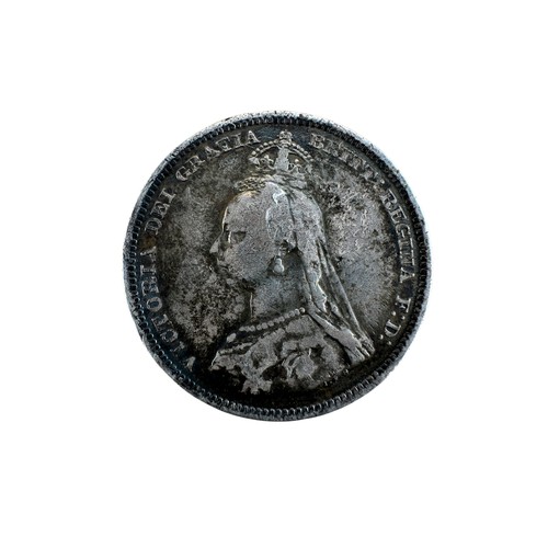 110 - Enamelled Silver One Shilling Coin 1887