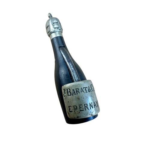 216 - Early 20th Century 'Champagne Bottle' Cheroot Cutter Advertising J Barat & Cie, Epernay