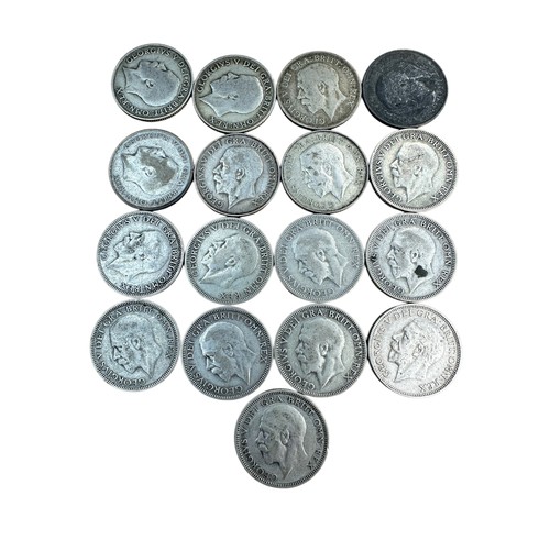 17 - 17 George V Silver Shilling Coins, Run of Consecutive Dates 1920-1936