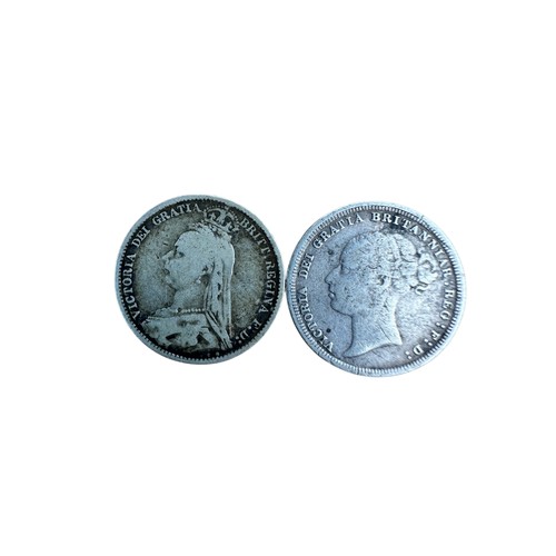 34 - 2 Victorian Silver Sixpence Coins dated 1885 and 1887