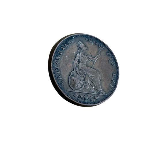 53 - Rare Queen Victoria Farthing Error Coin with Expanded Flange, the Obverse with Reversed Image of Bri... 