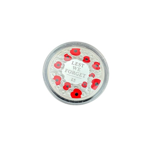 59 - 2015 Jersey Remembrance Day One Ounce Proof Silver £5 Coin with Box and Paperwork