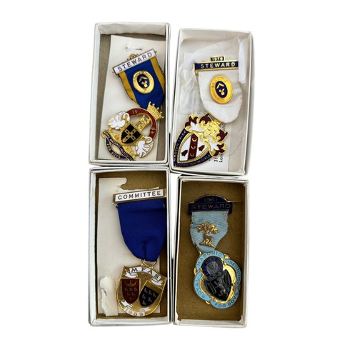 84 - 4 Boxed Enamel Masonic Medals