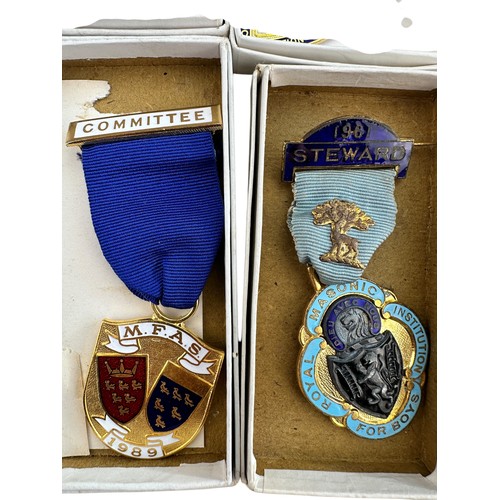 84 - 4 Boxed Enamel Masonic Medals