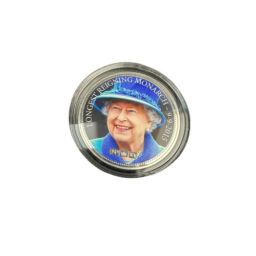 62 - 2015 Queen Elizabeth II Longest Reigning Monarch Two Ounce Silver Numisproof Proof Medallion, Limite... 