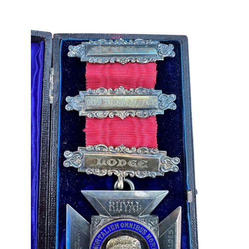 92 - Rare Large Royal Antediluvian Order of Buffaloes Silver 'Order of Merit' Medal with Extensive Presen... 