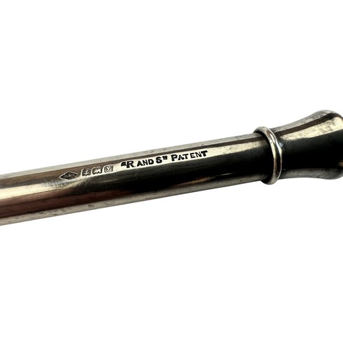 112 - Silver 'R and S Patent' Propelling Pencil by R & S, Birmingham 1923